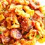 Макароны с колбасой