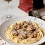 Спагетти с грибами в сливочном соусе