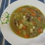 Гороховый суп с копченостями, грибами и маринованными овощами