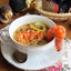 Чечевичный суп-пюре с креветками
