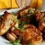 Жареное куриное филе в медово-соевом маринаде с оливками