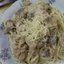 Спагетти с курицей и грибами в сливочно-сырном соусе