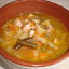Суп на курином бульоне с ветчиной