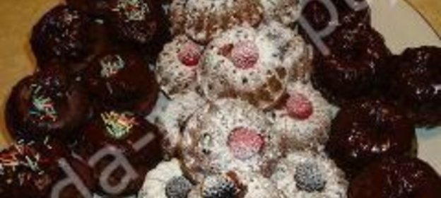 Кексы на кефире в формочках День и ночь