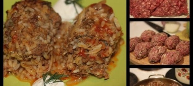 Ленивые голубцы в сметанном соусе