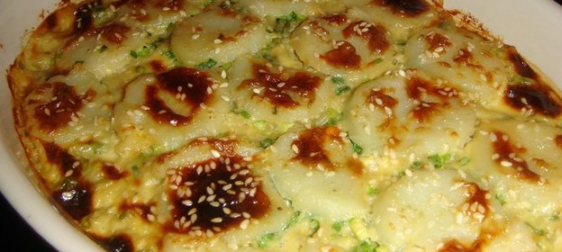 морской гребешок на рисовой подушке с мисо-соусом