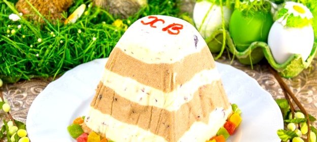 Ванильно-шоколадная творожная Пасха