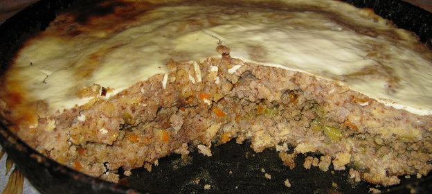 Запеканка из гречки с мясом и сыром