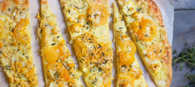 Желтая овощная пицца