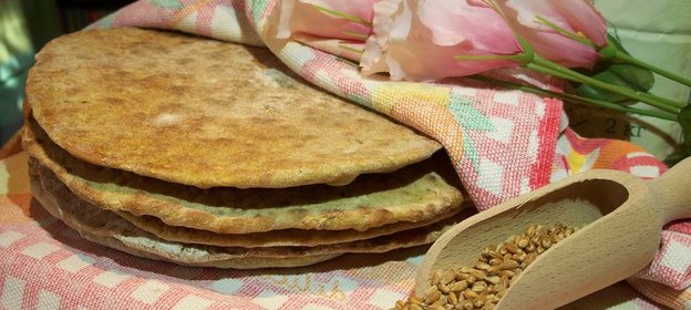 Лепешки из цельнозерновой муки с пророщенной пшеницей