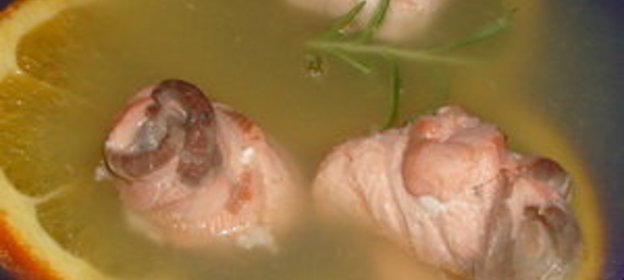 Лосось в апельсиновом желе