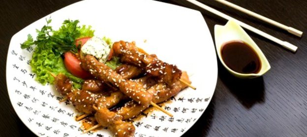 Шашлыки из морского ангела в кунжуте