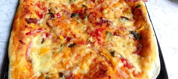 Пицца с болгарским перцем и сулугуни