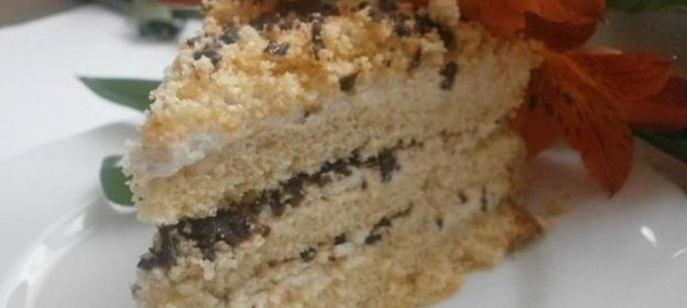 Торт с маскарпоне и шоколадной крошкой