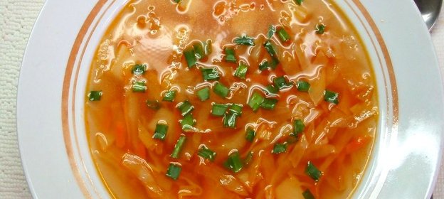 Постные щи из свежей и квашеной капусты