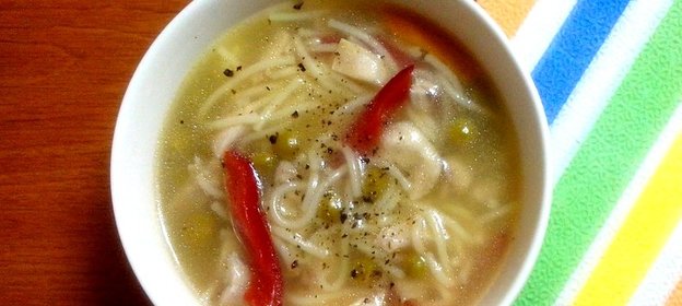 Куриный суп на овощном бульоне