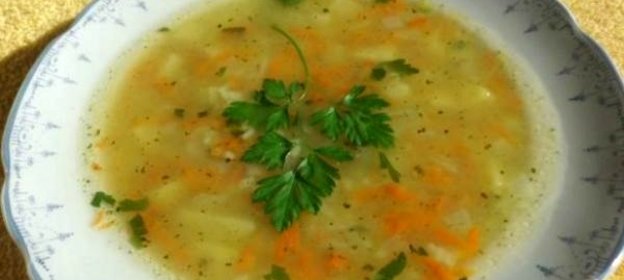 Суп рисовый на курином бульоне