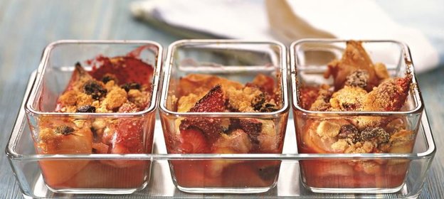 Фрукты с шоколадной крошкой