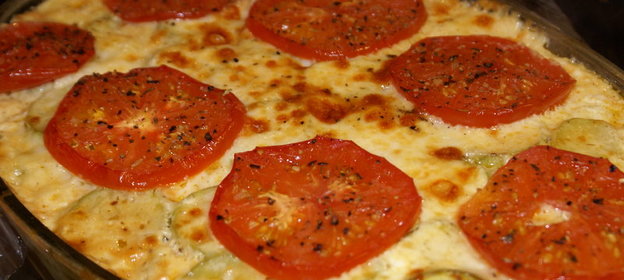 Ленивая лазанья-запеканка из макарон с кабачком