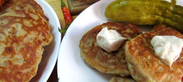 оладьи с говяжьим фаршем