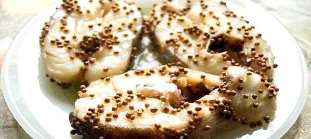 Стейк трески на пару