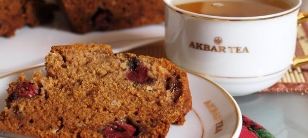 Постный кекс с вишнями и имбирём