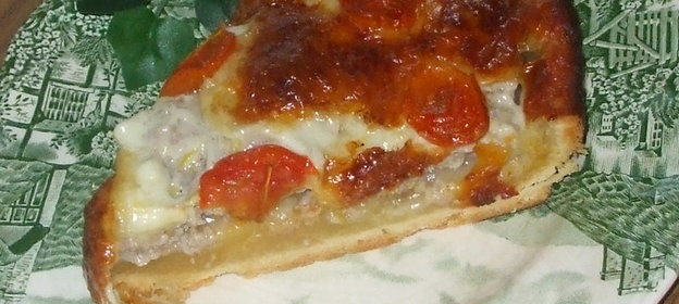 ПИРОГ-ПИЦЦА с фаршем, пореем, моцареллой