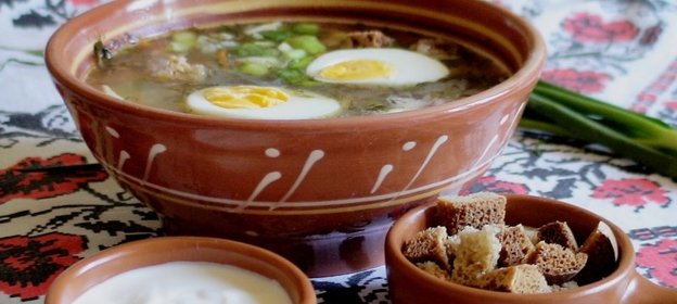 Щи весенние с рисом и щавелем