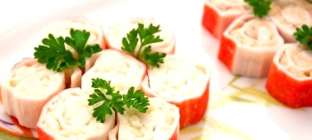 Крабовые палочки с плавленым сыром