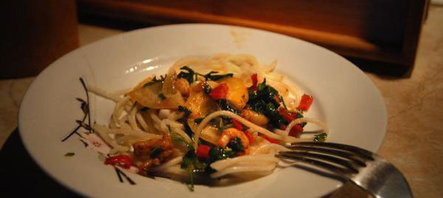 Спагетти с креветками