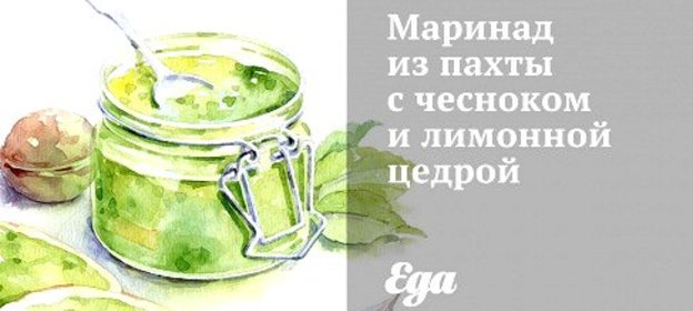 Маринад из пахты с чесноком и лимонной цедрой