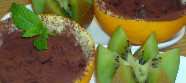 Десерт шоколадный в апельсинах