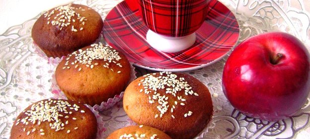 Медовые кексы на кунжутной муке