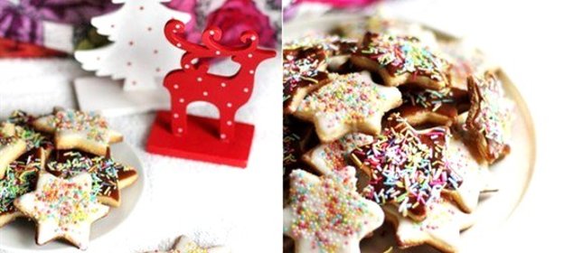 Новогоднее песочное печенье