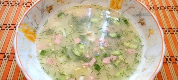 Окрошка на бульоне