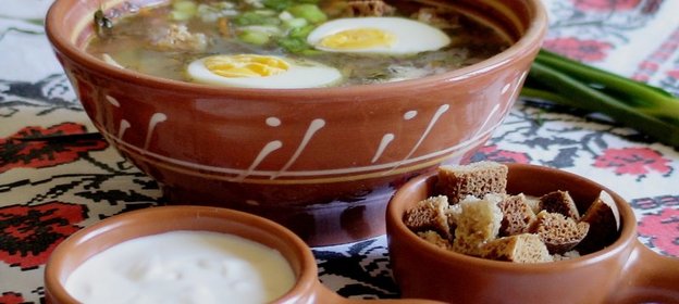 Щи весенние с рисом и щавелем