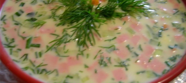 Окрошка на овощном бульоне