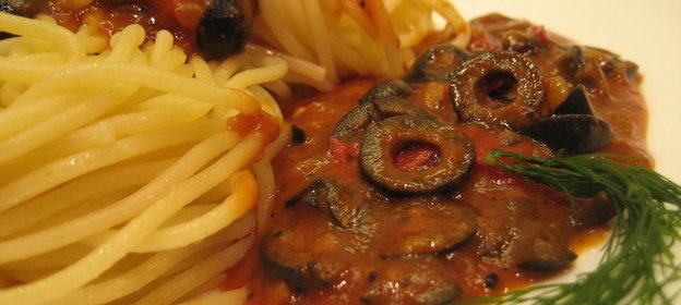 Постный оливковый соус (к пасте)