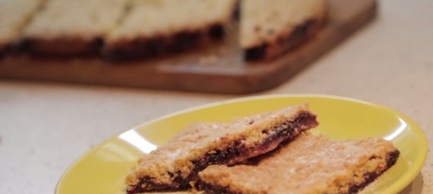 Печенье с черникой Черничные квадратики. Видео