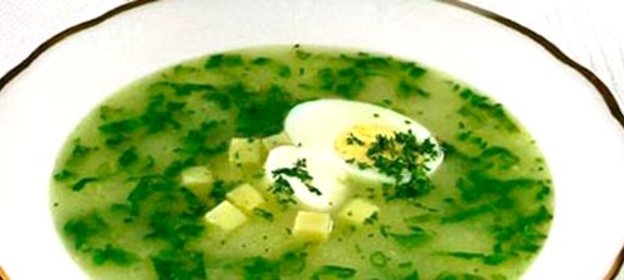 Щи из щавеля с яйцом