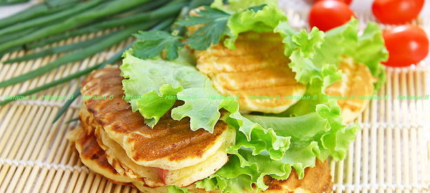 Оладьи-гриль с колбаской