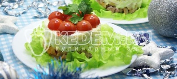 Салат с копчёной курицей «Красивый»