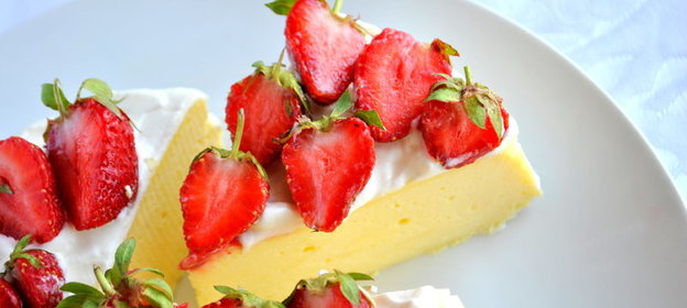 Запеканка а-ля чикейк с клубникой