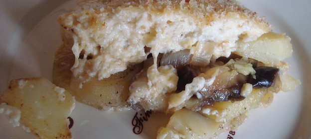 КАРТОФЕЛЬНАЯ ЗАПЕКАНКА С БАКЛАЖАНАМИ