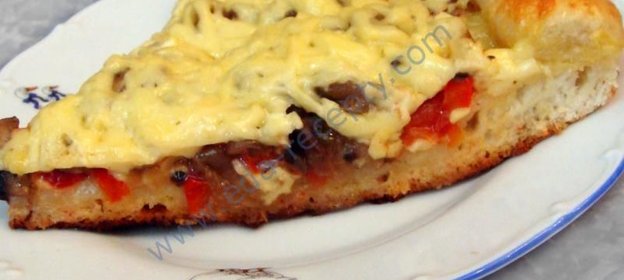 Грибная пицца с сырным бортиком