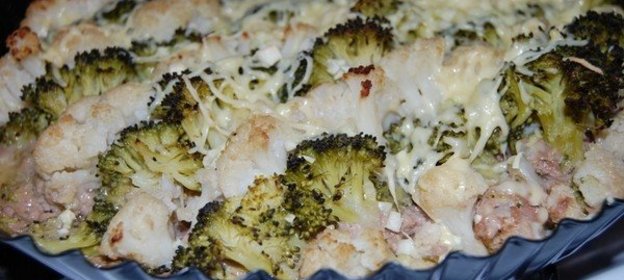 Запеканка из брокколи и цветной капусты