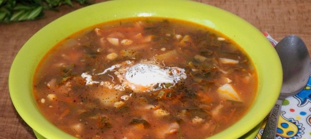Борщ на курином бульоне