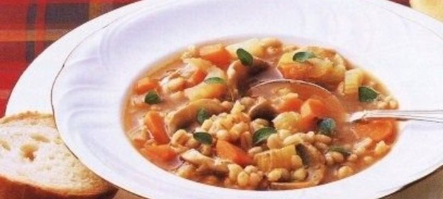 Грибы, запеченные с ветчиной и белым хлебом