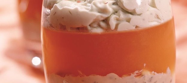 Желе из грейпфрута с сыром и розовым перцем