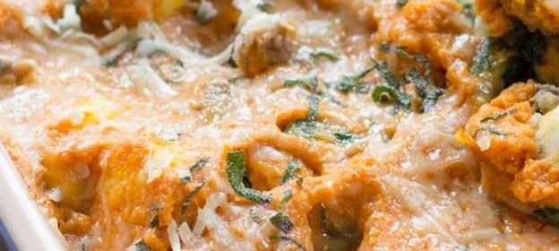 Мясная запеканка с тыквой